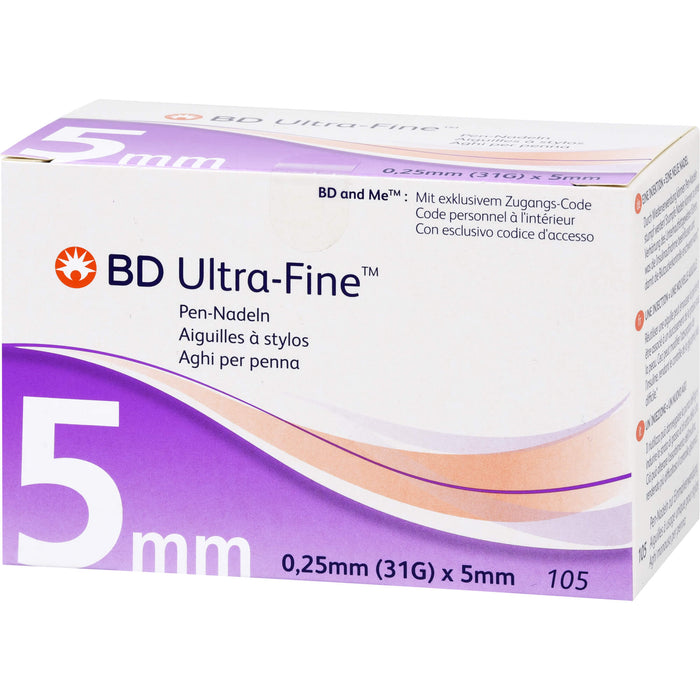 BD ULTRA-FINE Pen-Nadeln 0,25 mm (31G) x 5 mm, 105 pc Aiguilles