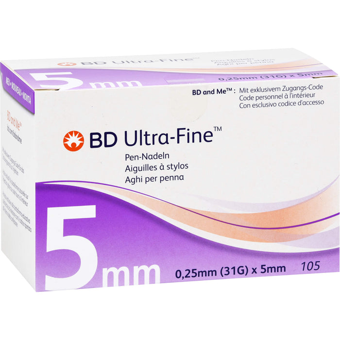 BD ULTRA-FINE Pen-Nadeln 0,25 mm (31G) x 5 mm, 105 pc Aiguilles