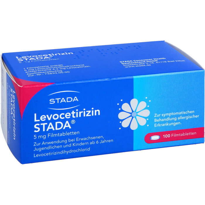 Levocetirizin STADA 5 mg Filmtabletten bei Allergien, 100 pcs. Tablets