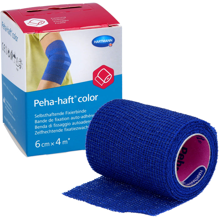 PEHA-HAFT Color Fixierbinde 6 cmx4 m blau, 1 St BIN