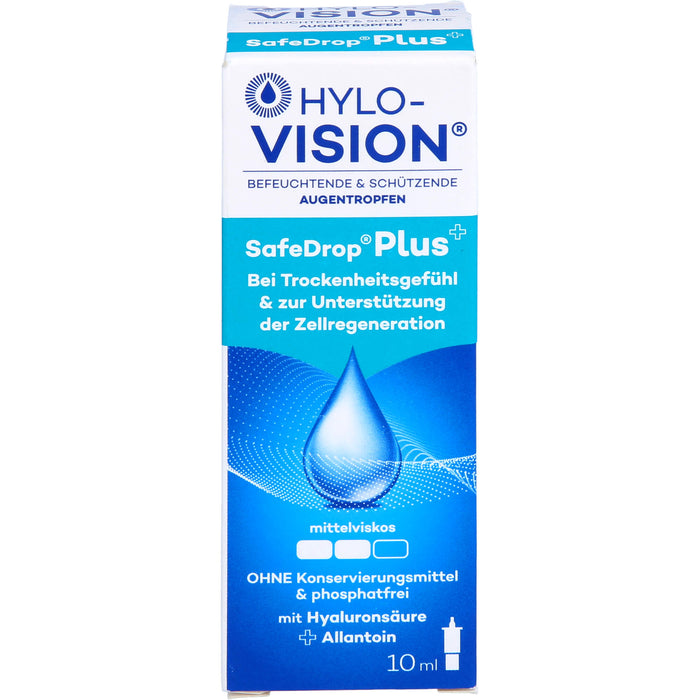 HYLO-VISION SafeDrop Plus befeuchtende & schützende Augentropfen, 10 ml Lösung