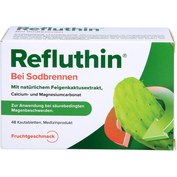 Refluthin Kautabletten bei Sodbrennen Frucht, 48 St. Tabletten