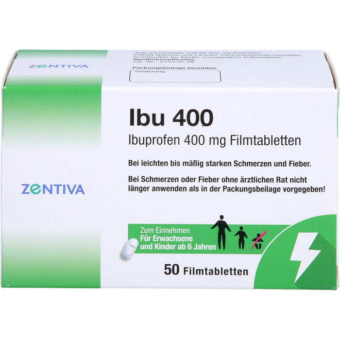 Ibu 400, Ibuprofen 400 mg Filmtabletten, 50 pcs. Tablets