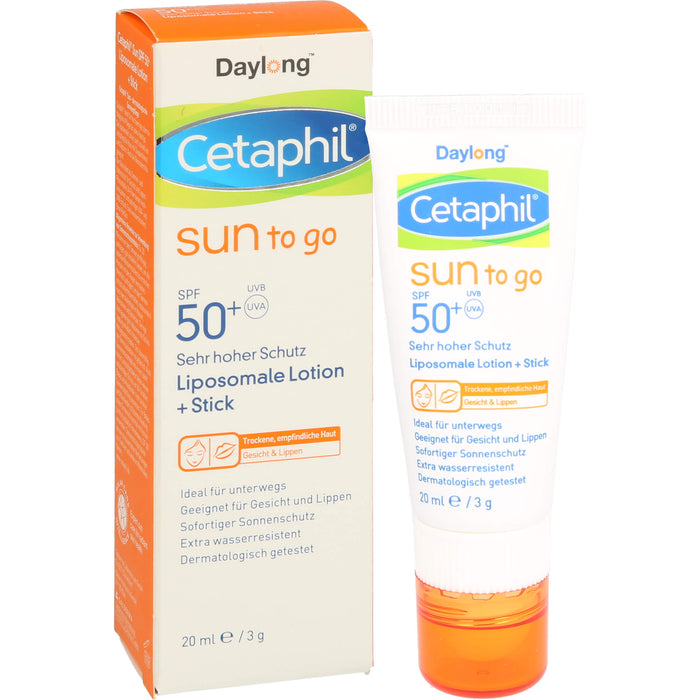 Cetaphil Daylong Sun to go liposomale Lotion + Stick SPF 50+, 20 ml Solution