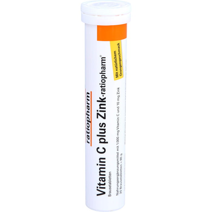 Vitamin C plus Zink-ratiopharm Brausetabletten, 20 pc Tablettes