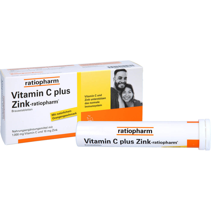 Vitamin C plus Zink-ratiopharm Brausetabletten, 40 pc Tablettes