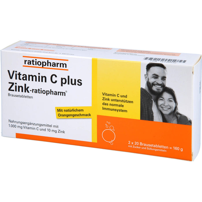 Vitamin C plus Zink-ratiopharm Brausetabletten, 40 pcs. Tablets