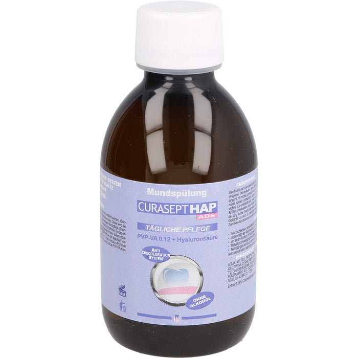 CURASEPT HAP PVP-VA 0,12 + Hyaluronsäure tägliche Pflege Mundspülung, 200 ml Solution