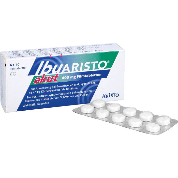 ARISTO Ibu akut 400 mg Filmtabletten bei Schmerzen und Fieber, 10 pc Tablettes