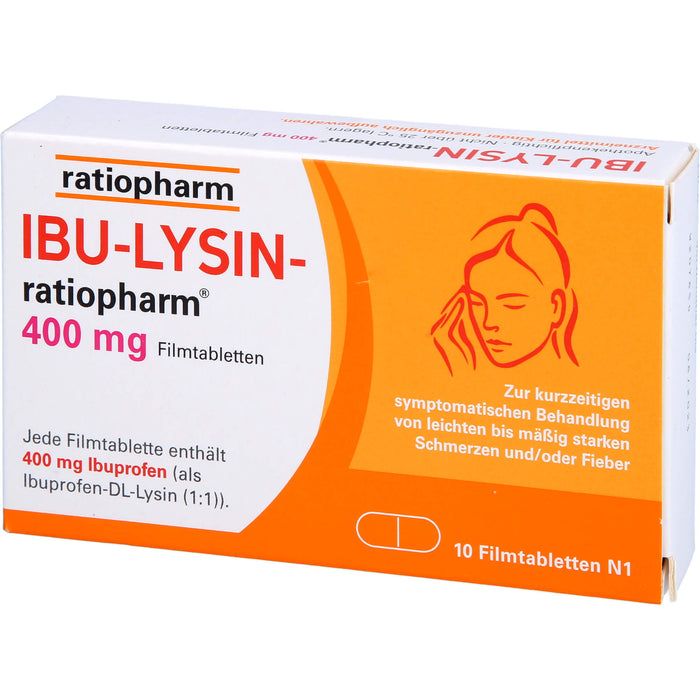 Ibu-Lysin-ratiopharm 400 mg Filmtabletten bei Schmerzen und Fieber, 10 St. Tabletten