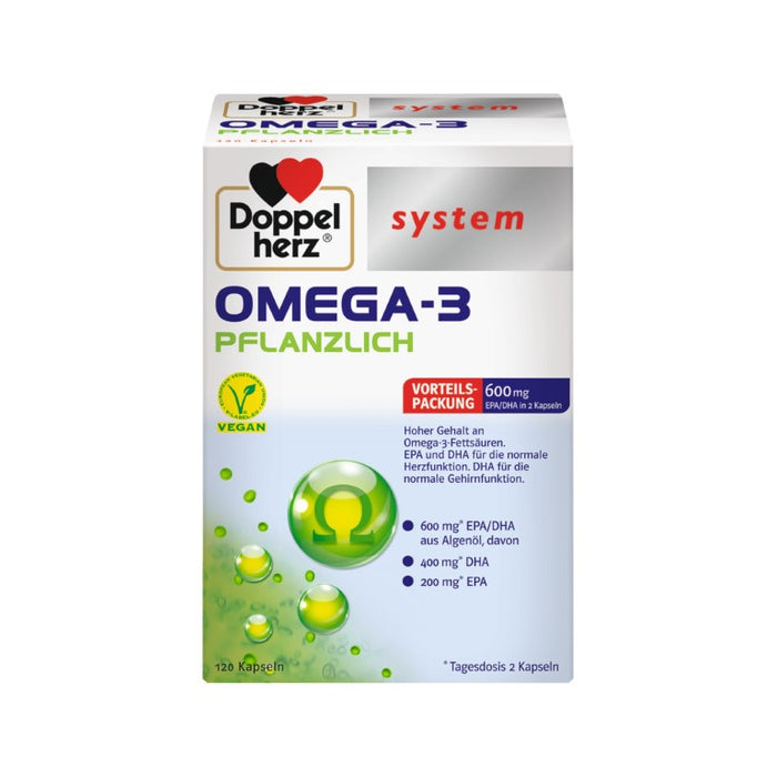 Doppelherz Omega-3 Pflanzlich system Kapseln, 120 St. Kapseln