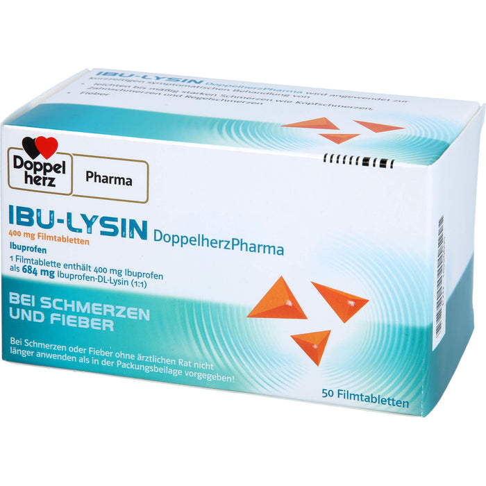 Doppelherz Pharma Ibu Lysin 400 mg Filmtabletten bei Schmerzen und Fieber, 50 St. Tabletten