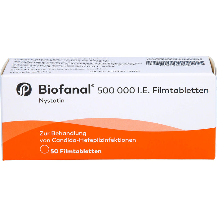 Biofanal 500 000 I.E. Filmtabletten zur Behandlung von Candida-Hefepilzinfektionen, 50 pc Tablettes