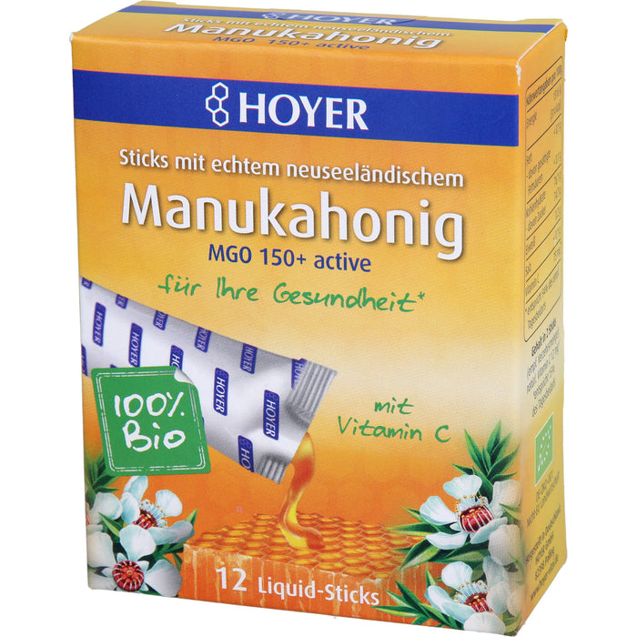 Hoyer Manukahonig Liquid-Sticks MGO 150+active, 12 St