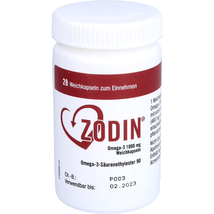 Zodin Omega-3 1000 mg Weichkapseln, 28 St WKA