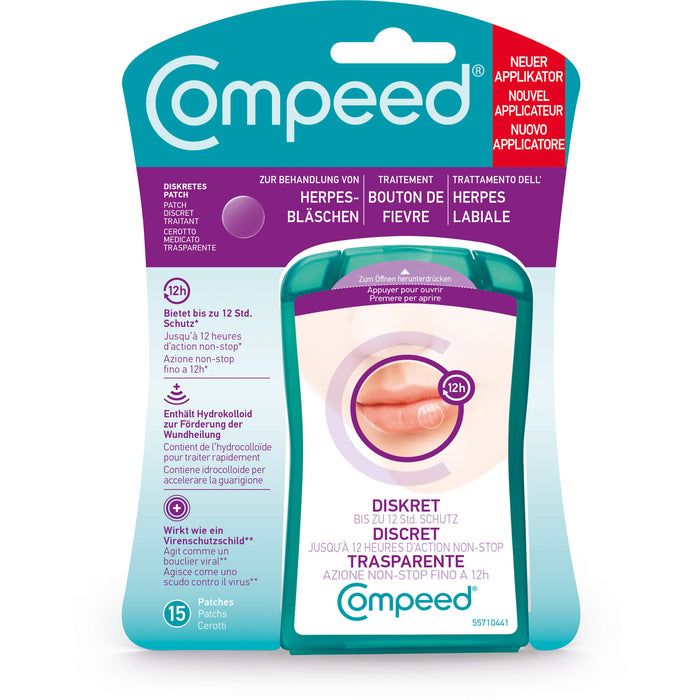 Compeed Herpesbläschen-Patch mit transparentem Folienapplikator Pflaster, 15 St. Pflaster