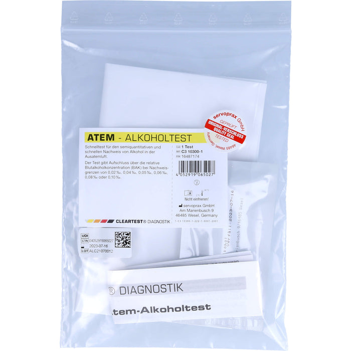 CLEARTEST Atem-Alkoholtest, 1 pcs. Test