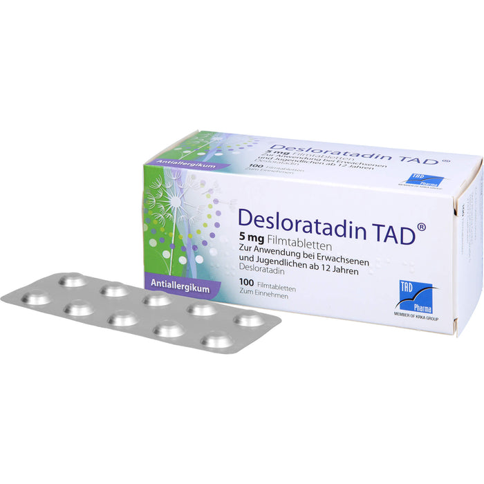 Desloratadin TAD 5 mg Filmtabletten bei Allergien, 100 pcs. Tablets