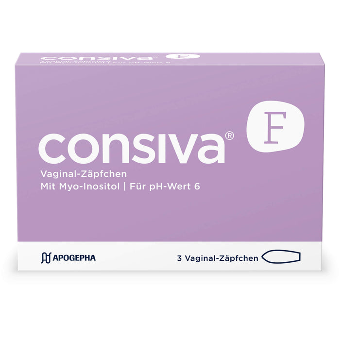 consiva F Vaginal-Zäpfchen schafft günstige Bedingungen für die Funktionalität der Spermien, 3 pc Suppositoires