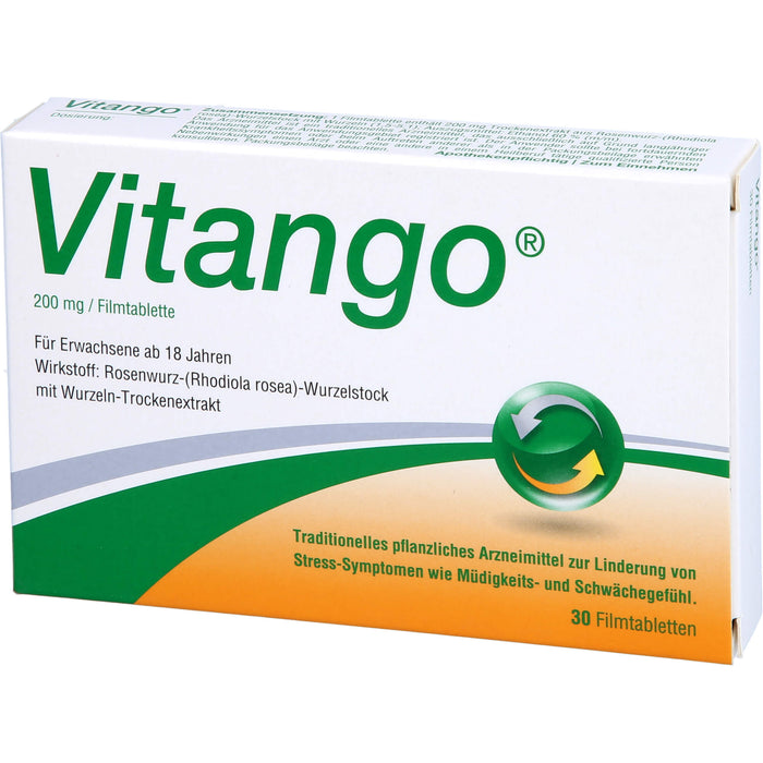 Vitango Filmtabletten zur Linderung von Stress-Symptomen wie Müdigkeits- und Schwächegefühl, 30 pcs. Tablets