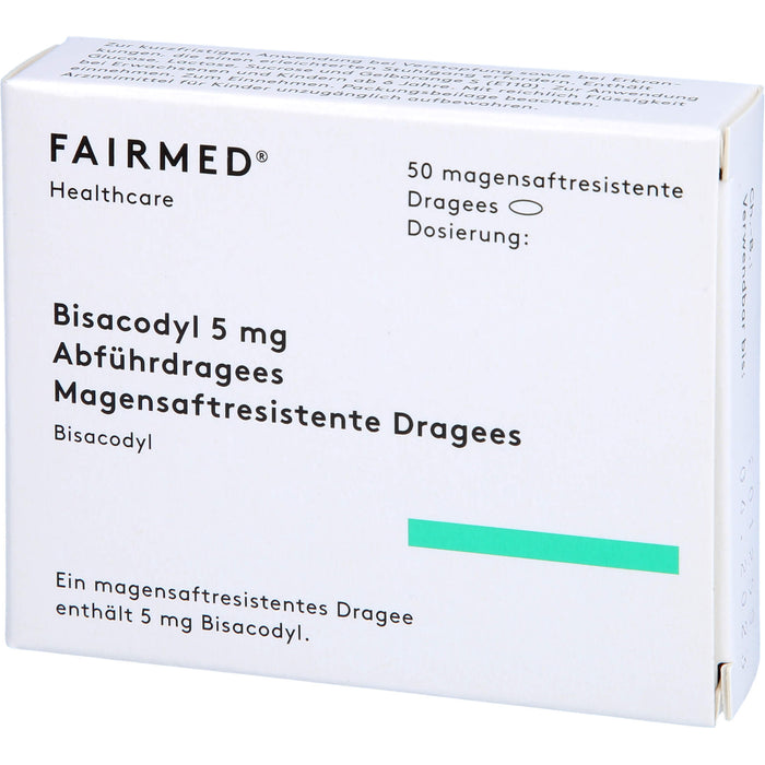 FAIRMED Bisacodyl 5 mg Dragees bei Verstopfung, 50 St. Dragees