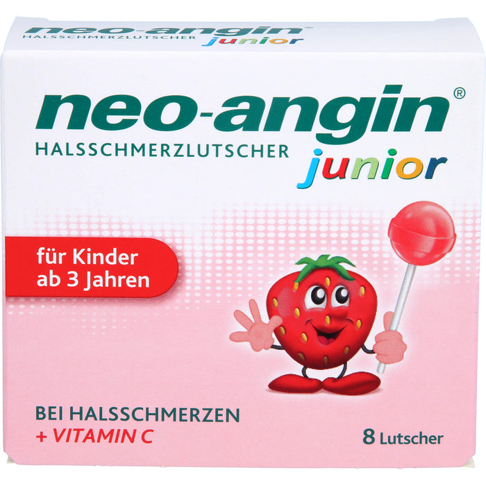 neo-angin Junior Halsschmerzlutscher bei Halsschmerzen, 8 pcs. Lollipop