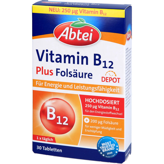 Abtei Vitamin B12 Plus Folsäure Depot, 30 St TAB