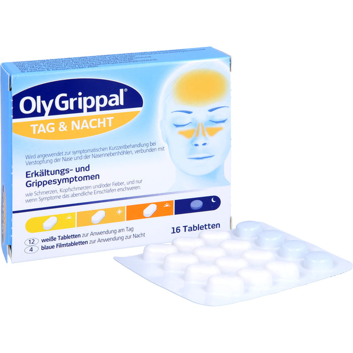 OlyGrippal Tag & Nacht 500 mg/60 mg Tabletten und 500 mg/25 mg Filmtabletten, 16 pc Tablettes