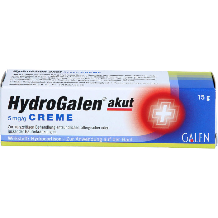 HydroGalen akut 5 mg / g Creme bei entzündlichen, allergischen oder juckenden Hauterkrankungen, 15 g Cream