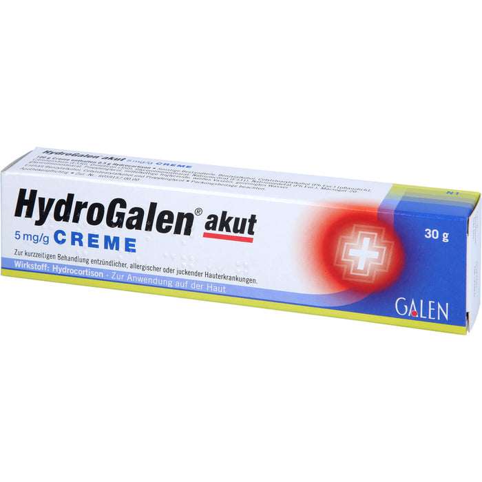 HydroGalen akut 5 mg/g Creme bei Hauterkrankungen mit Juckreiz, 30 g Creme