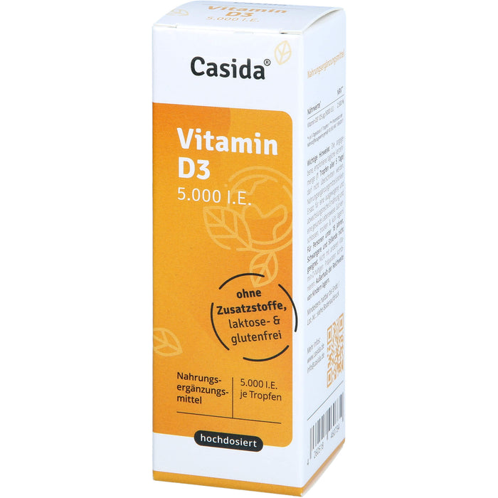 Casida Vitamin D3 Tropfen Vital 5000 I.E. unterstützt das Immunsystem, 50 ml Lösung