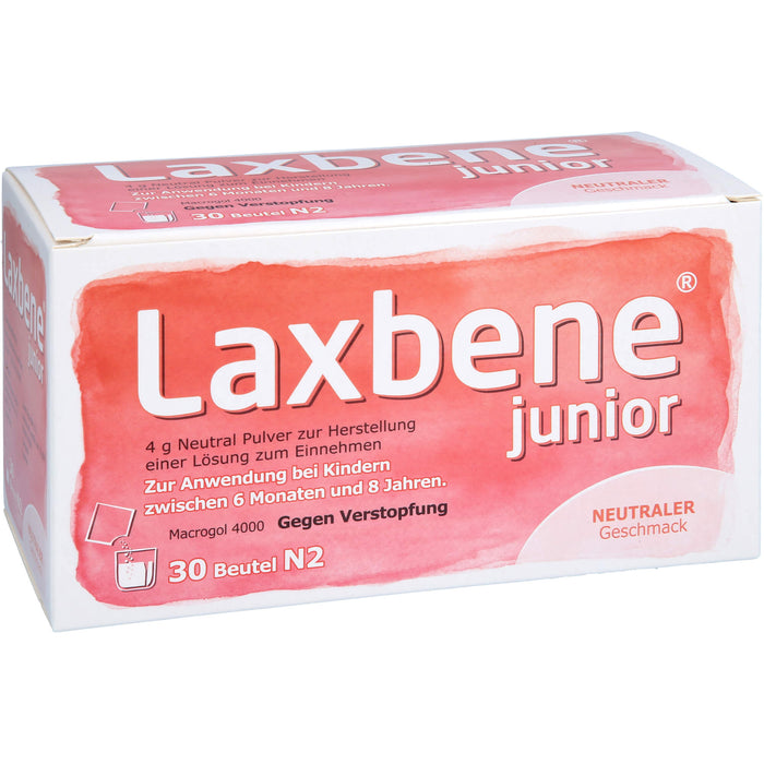 Laxbene junior 4 g Neutral Pulver zur Herstellung einer Lösung zum Einnehmen, Zur Anwendung bei Kindern zwischen 6 Monaten und 8 Jahren, 120 g Pulver