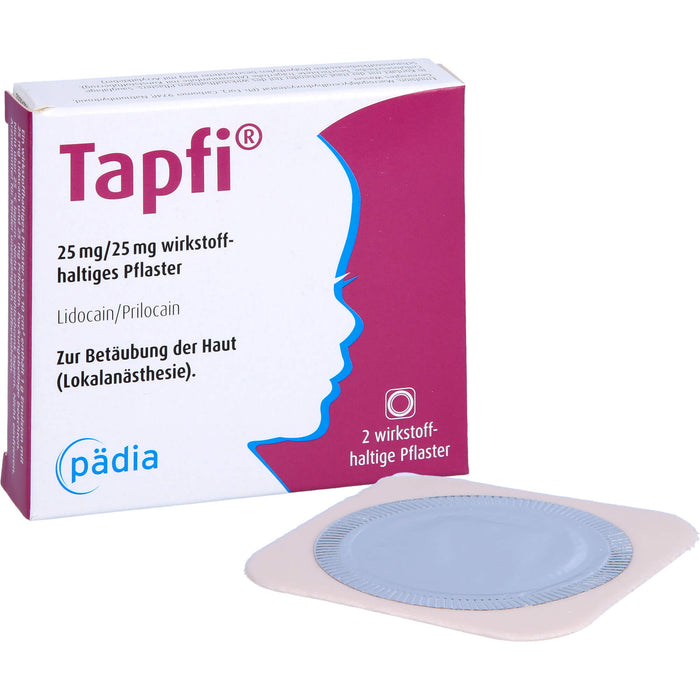 Tapfi 25 mg/25 mg wirkstoffhaltiges Pflaster, 2 St PFL