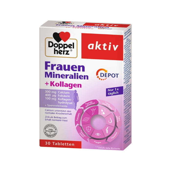 Doppelherz Frauen Mineralien + Kollagen Depot Tabletten, 30 pc Tablettes