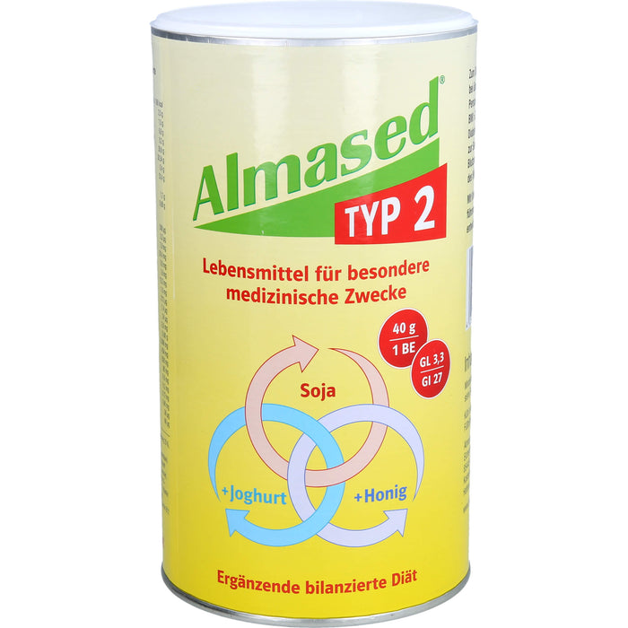 Almased Typ 2 Vital-Pflanzen-Eiweißkost laktosefrei für besondere medizinische Zwecke Pulver, 500 g Poudre