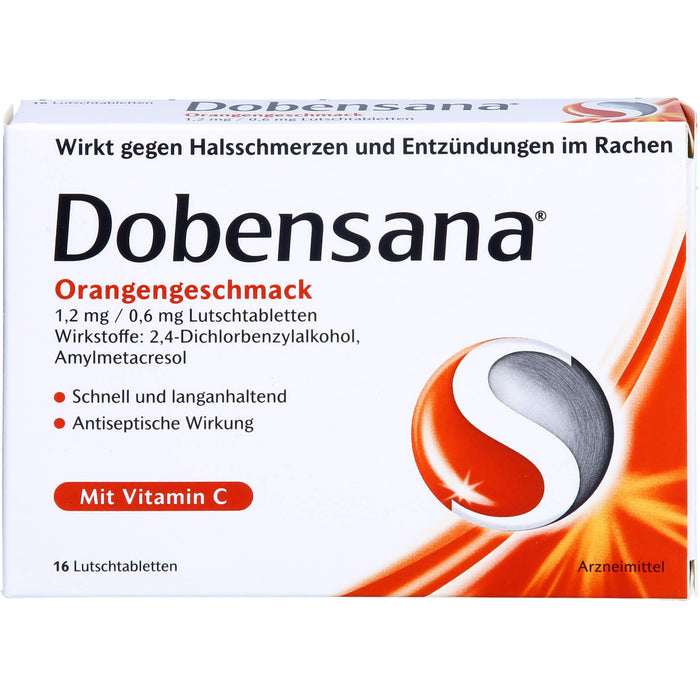 Dobensana Orangengeschmack 1,2 mg / 0,6 mg Lutscht, 16 pc Tablettes