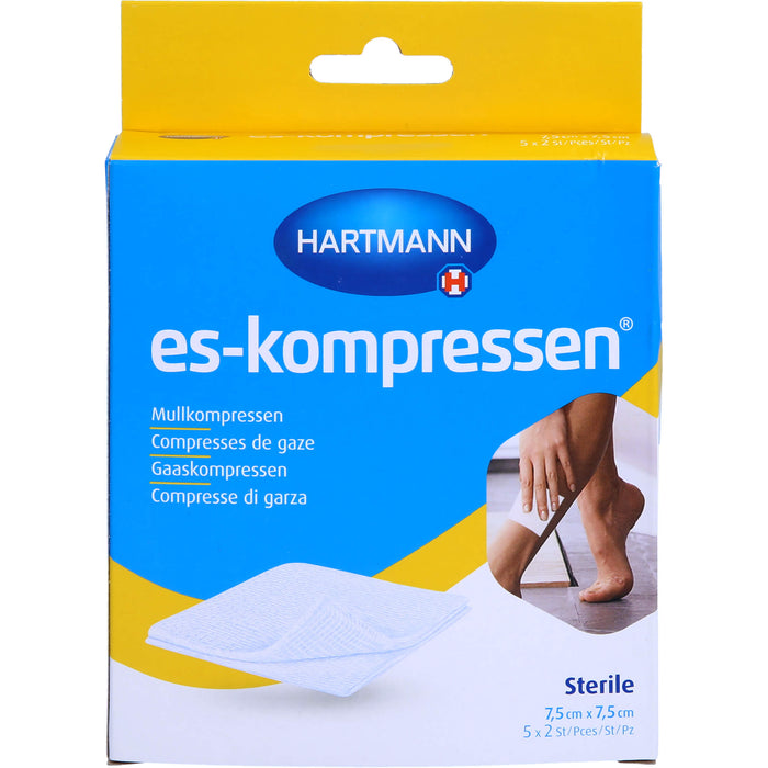 ES-Kompressen steril 7,5cmx7,5cm 17fd 8fach (5xP2), 10 pc Compresses