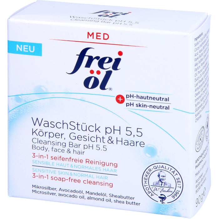 frei öl WaschStück pH 5,5 für Körper, Gesicht und Haare, 90 g bar of soap