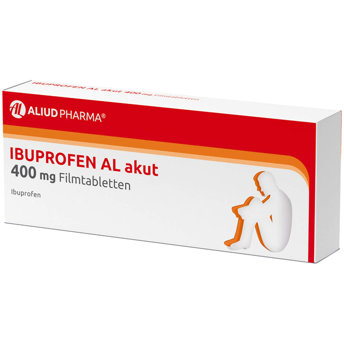 Ibuprofen AL akut 400 mg Filmtabletten bei leichten bis mäßig starken Schmerzen und Fieber, 50 pcs. Tablets