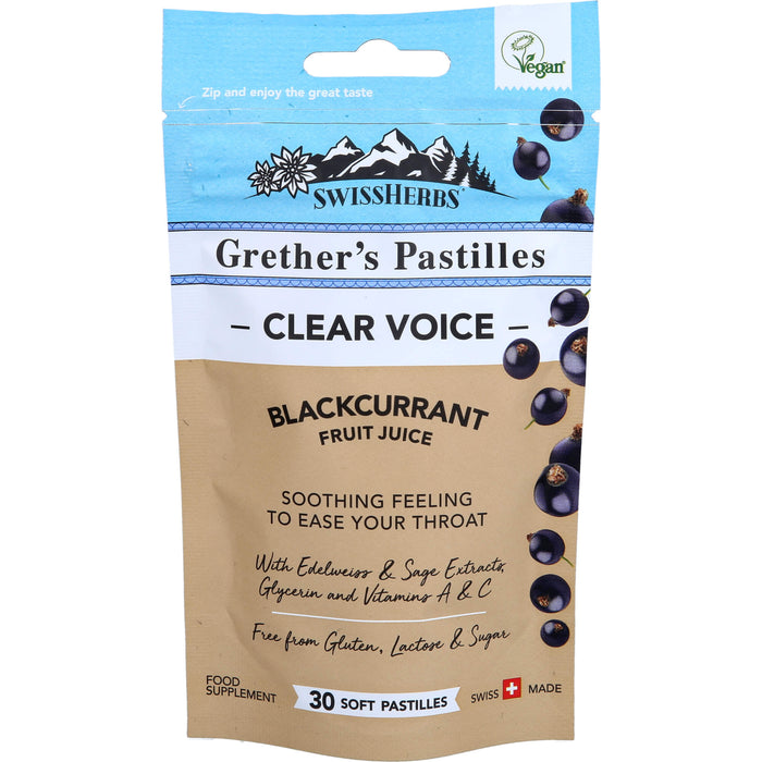 Grether's SWISSHERBS Clear Voice Blackcurrant, 45 g PAS