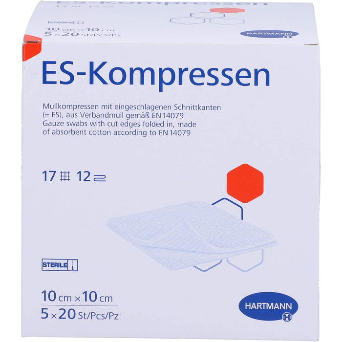 ES-KOMPRESSEN STERIL 10X10 CM GROßPACKUNg, 5X20 St KOM