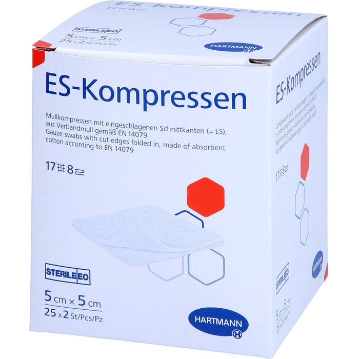 ES-KOMPRESSEN STERIL 5X5 CM 8FACH, 25X2 St KOM