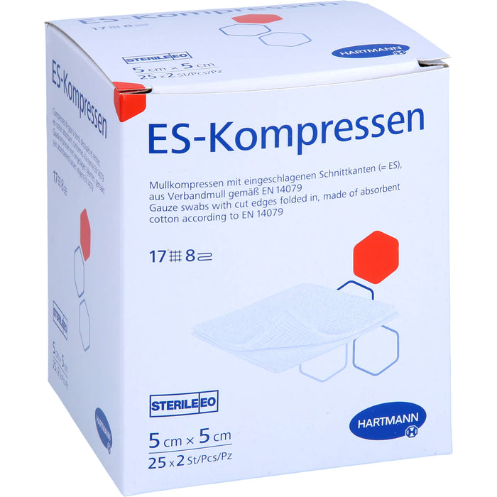 ES-KOMPRESSEN STERIL 5X5 CM 8FACH, 25X2 St KOM