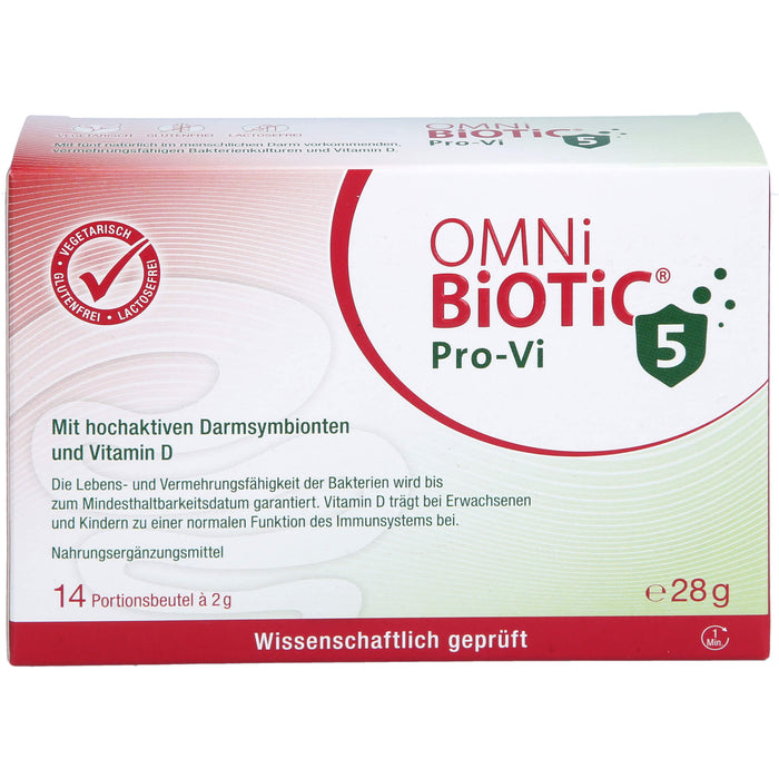 OMNi-BiOTiC ProVi-5 Pulver mit hochaktivem Darmsymbionten und Vitamin D, 14 pc Sachets