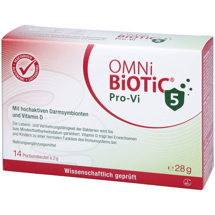 OMNi-BiOTiC ProVi-5 Pulver mit hochaktivem Darmsymbionten und Vitamin D, 14 pc Sachets