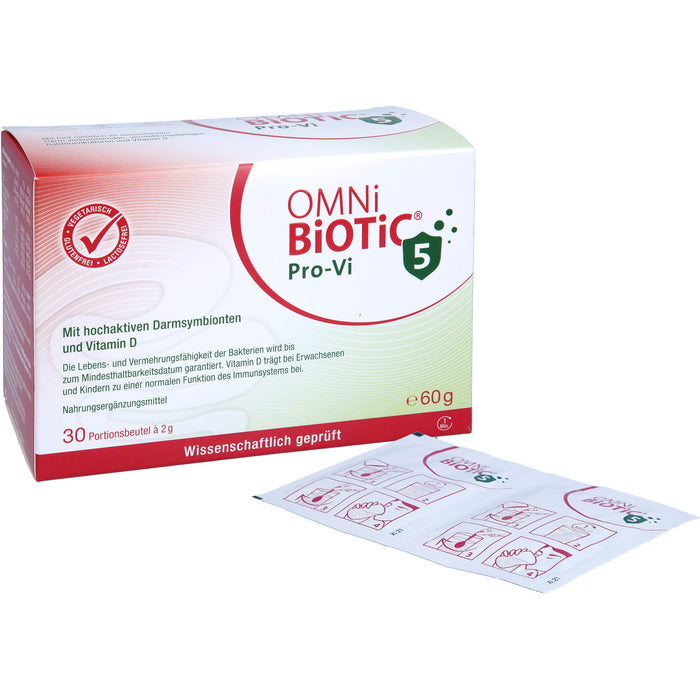 OMNi-BiOTiC ProVi-5 Pulver mit hochaktiven Darmsymbionten und Vitamin D, 30 pcs. Sachets