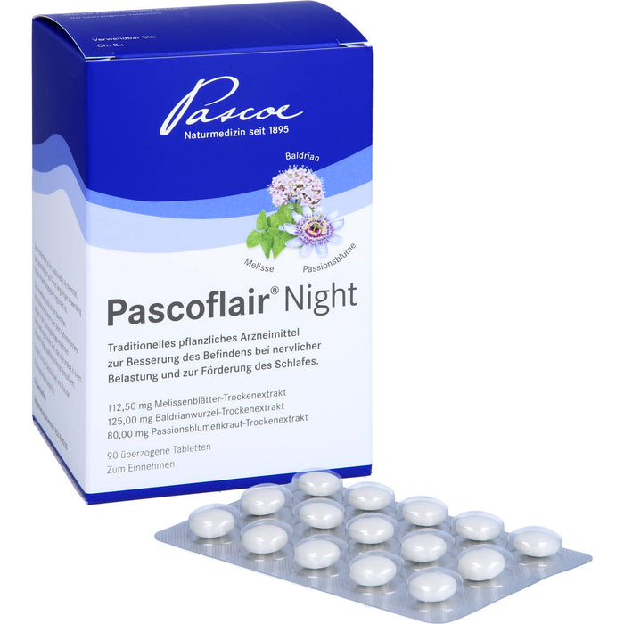 Pascoflair Night Tabletten zur Besserung des Befindens bei nervlicher Belastung und zur Förderung des Schlafes, 90 pc Tablettes