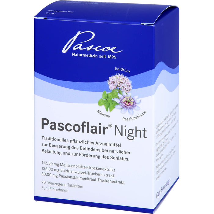 Pascoflair Night Tabletten zur Besserung des Befindens bei nervlicher Belastung und zur Förderung des Schlafes, 90 pc Tablettes