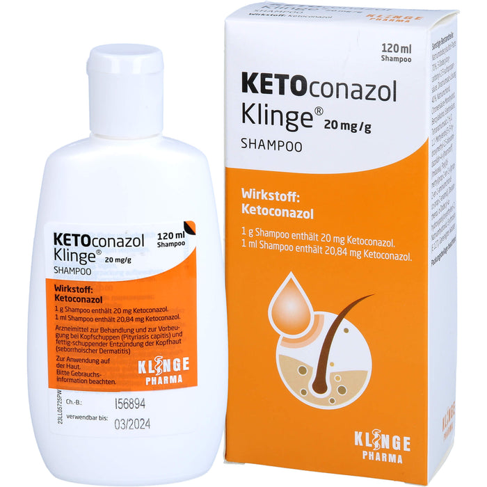 KETOconazol Klinge 20 mg/g Shampoo zur Behandlung und zur Vorbeugung bei Kopfschuppen, 120 ml Crème