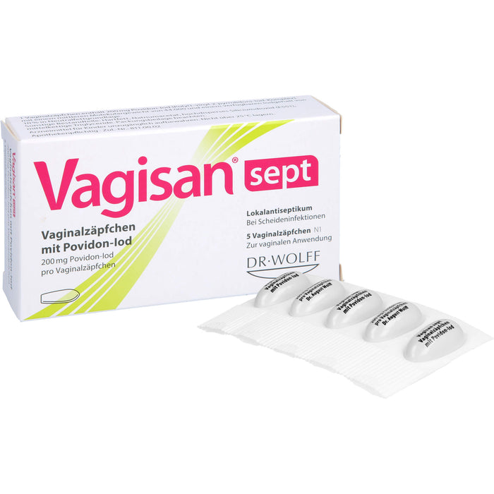 Vagisan sept Vaginalzäpfchen mit Povidon-Iod bei Scheideninfektionen, 5 pcs. Suppositories